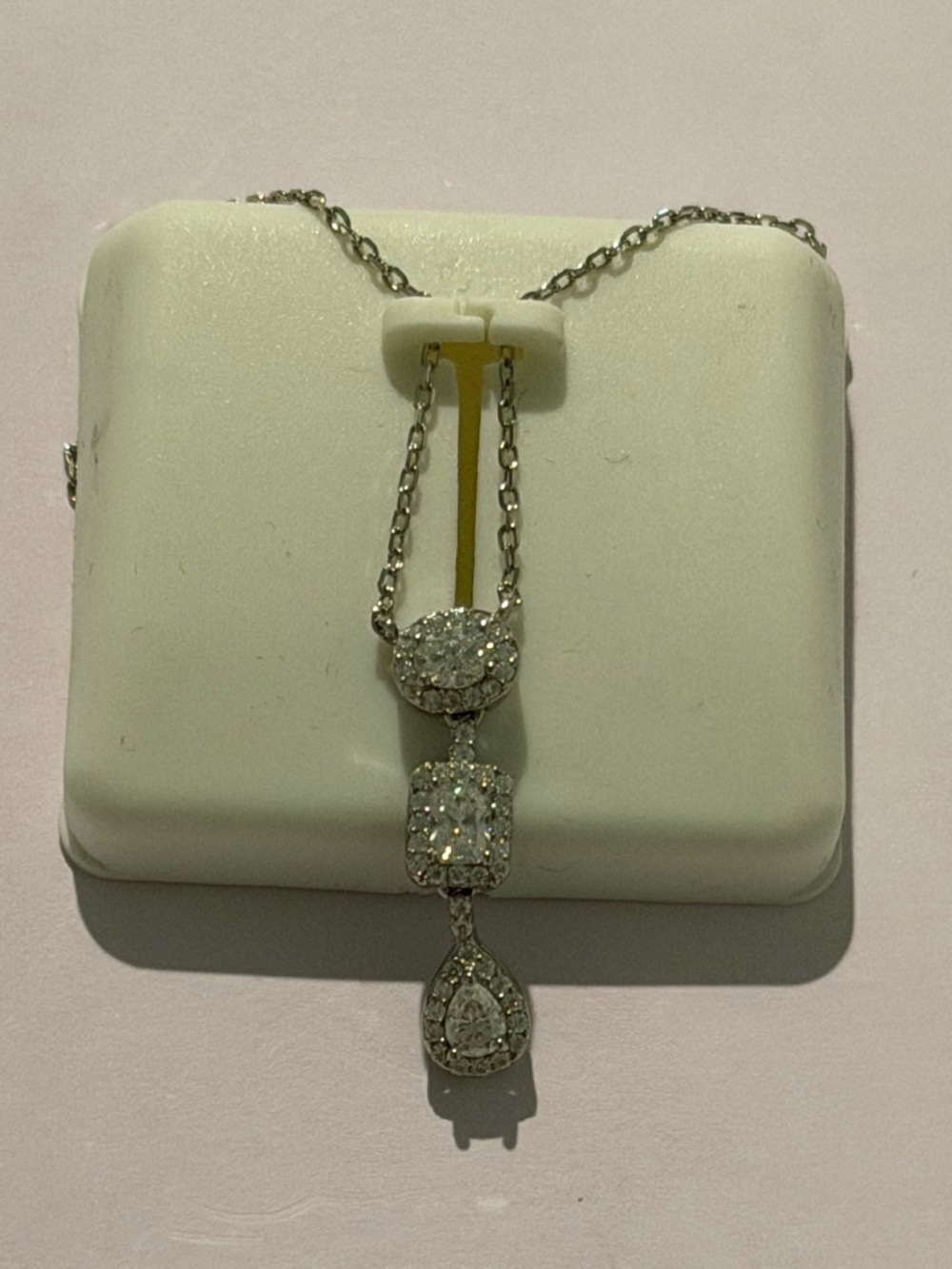 Brand New - 925 Silver Necklace - 16” w/  Moissanite